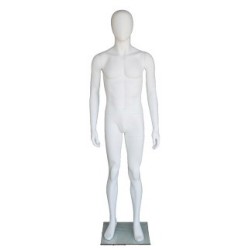 5 ft 8 in Tall Male Mannequin Egg head Matte white -AME05-WT