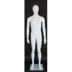 5 ft 8 in Tall Male Mannequin Egg head Matte white -AME05-WT