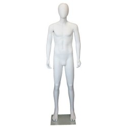 5 ft 7 in Tall Male Mannequin Egg head Matte white -CB20E-WT