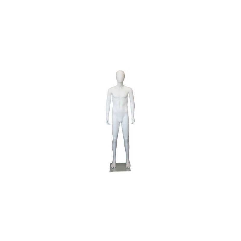 5 ft 7 in Tall Male Mannequin Egg head Matte white -CB20E-WT