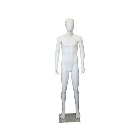 5 ft 7 in Tall Male Mannequin Egg head Matte white -CB20E-WT