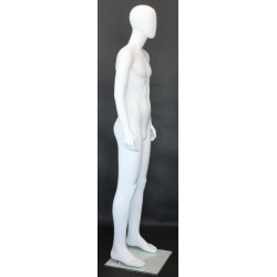 5 ft 7 in Tall Male Mannequin Egg head Matte white -CB20E-WT