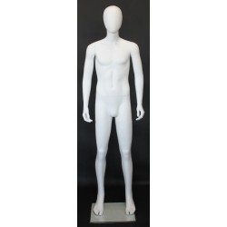 5 ft 7 in Tall Male Mannequin Egg head Matte white -CB20E-WT