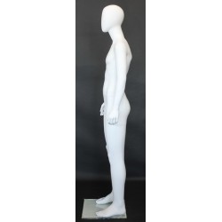 5 ft 7 in Tall Male Mannequin Egg head Matte white -CB20E-WT