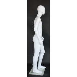 5 ft 7 in Tall Male Mannequin Egg head Matte white -CB19E-WT