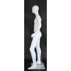 5 ft 7 in Tall Male Mannequin Egg head Matte white -CB19E-WT