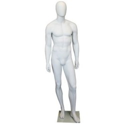 6 ft 3 in Male Mannequin Size 40 Egg head Matte white -SFM21E-WT