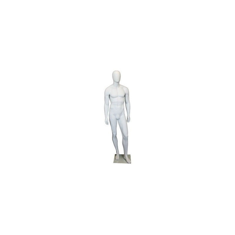 6 ft 3 in Male Mannequin Size 40 Egg head Matte white -SFM21E-WT