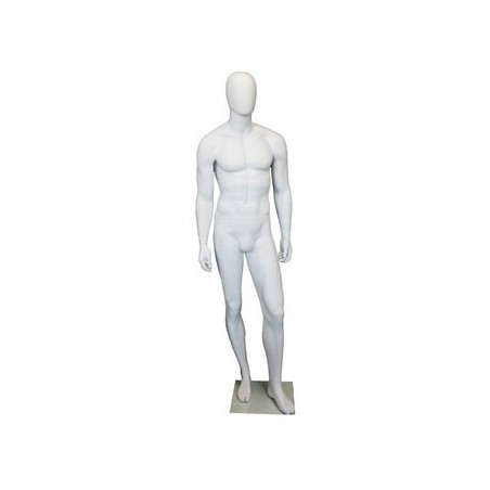 6 ft 3 in Male Mannequin Size 40 Egg head Matte white -SFM21E-WT