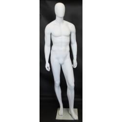 6 ft 3 in Male Mannequin Size 40 Egg head Matte white -SFM21E-WT