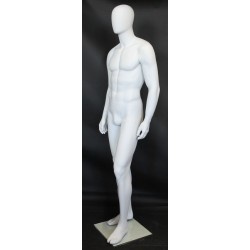 6 ft 3 in Male Mannequin Size 40 Egg head Matte white -SFM21E-WT