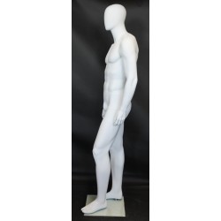 6 ft 3 in Male Mannequin Size 40 Egg head Matte white -SFM21E-WT