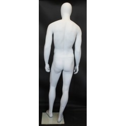 6 ft 3 in Male Mannequin Size 40 Egg head Matte white -SFM21E-WT