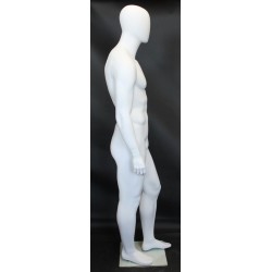 6 ft 3 in Male Mannequin Size 40 Egg head Matte white -SFM21E-WT