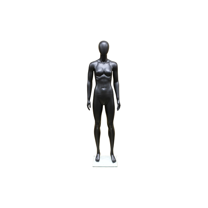 SFW51E-MB - Matte Black Athletic Egg Head Female Mannequin
