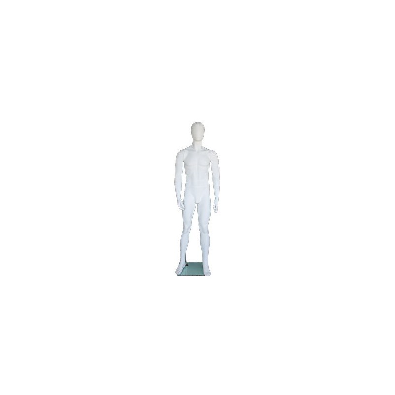 6 ft 2 in Male Mannequin Egg head Matte white -SFM25E-WT