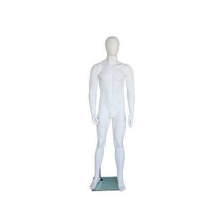 6 ft 2 in Male Mannequin Egg head Matte white -SFM25E-WT