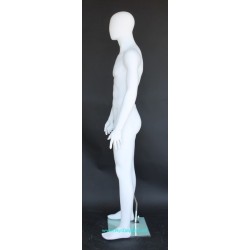 6 ft 2 in Male Mannequin Egg head Matte white -SFM25E-WT