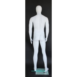 6 ft 2 in Male Mannequin Egg head Matte white -SFM25E-WT