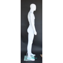 6 ft 2 in Male Mannequin Egg head Matte white -SFM25E-WT