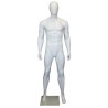 6 ft 3 in Male Mannequin Egg head Muscular body Matte white -SFM25E-WT