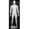 6 ft 3 in Male Mannequin Egg head Muscular body Matte white -SFM25E-WT