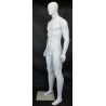 6 ft 3 in Male Mannequin Egg head Muscular body Matte white -SFM25E-WT