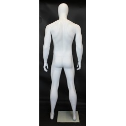 6 ft 3 in Male Mannequin Egg head Muscular body Matte white -SFM25E-WT