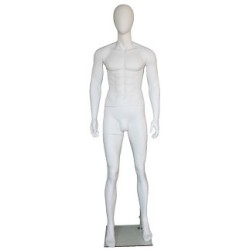 6 ft 1 in Male Mannequin Egg head Matte white -SFM29E-WT