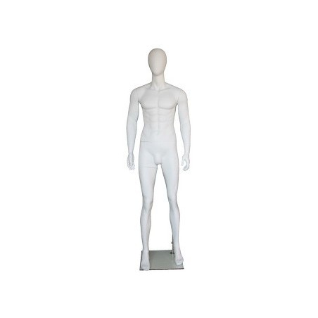 6 ft 1 in Male Mannequin Egg head Matte white -SFM29E-WT