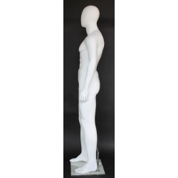 6 ft 1 in Male Mannequin Egg head Matte white -SFM29E-WT