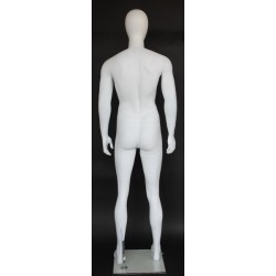 6 ft 1 in Male Mannequin Egg head Matte white -SFM29E-WT