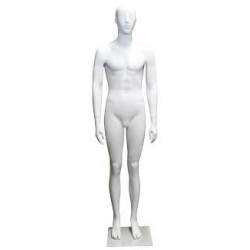 6 ft 3 in Male Mannequin Featured Face Matte white -SFM31E-WT