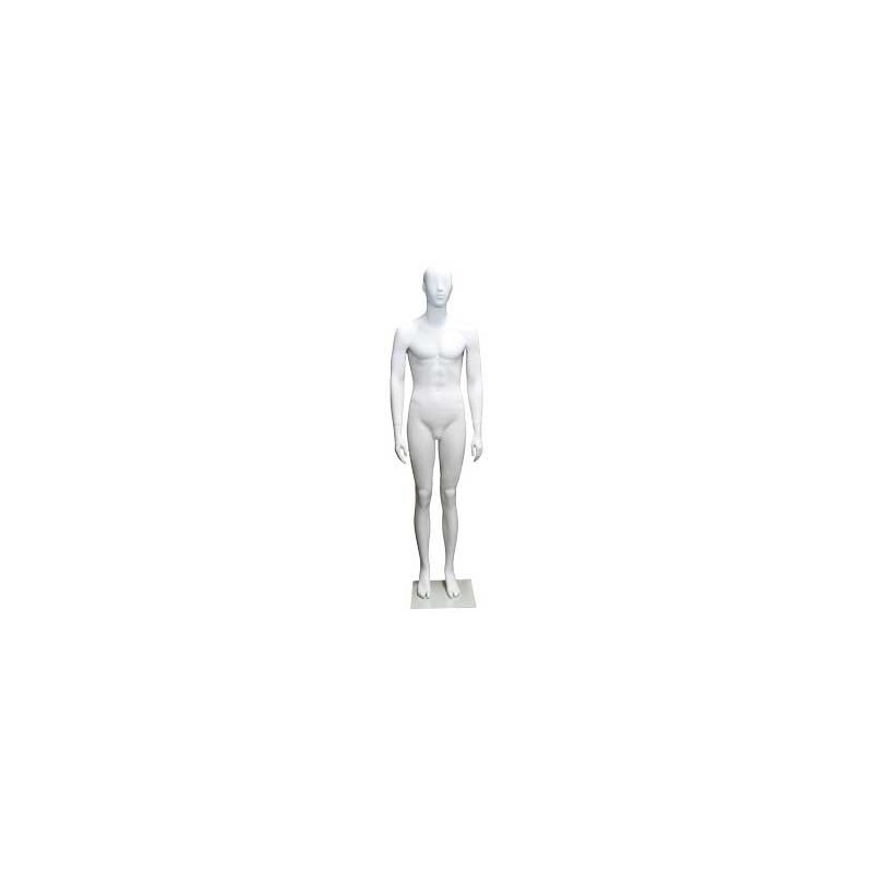 6 ft 3 in Male Mannequin Featured Face Matte white -SFM31E-WT