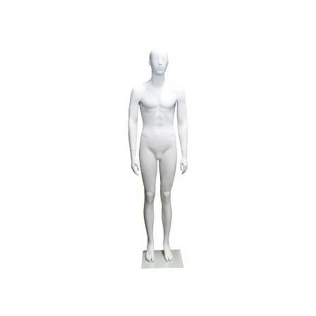 6 ft 3 in Male Mannequin Featured Face Matte white -SFM31E-WT