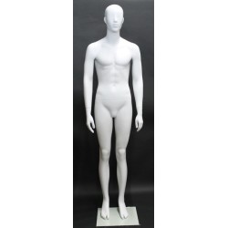 6 ft 3 in Male Mannequin Featured Face Matte white -SFM31E-WT