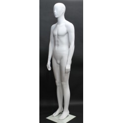 6 ft 3 in Male Mannequin Featured Face Matte white -SFM31E-WT