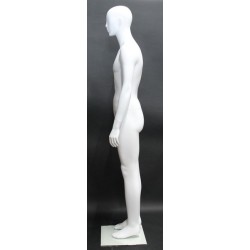 6 ft 3 in Male Mannequin Featured Face Matte white -SFM31E-WT