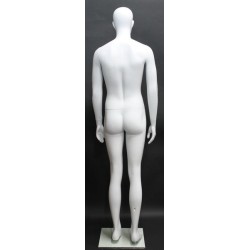 6 ft 3 in Male Mannequin Featured Face Matte white -SFM31E-WT