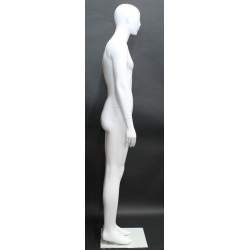 6 ft 3 in Male Mannequin Featured Face Matte white -SFM31E-WT