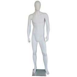 6 ft 3 in Male Mannequin Egg head Matte white -SFM41E-WT