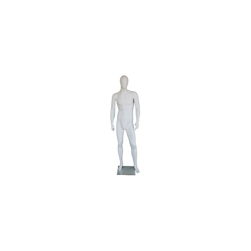 6 ft 3 in Male Mannequin Egg head Matte white -SFM41E-WT