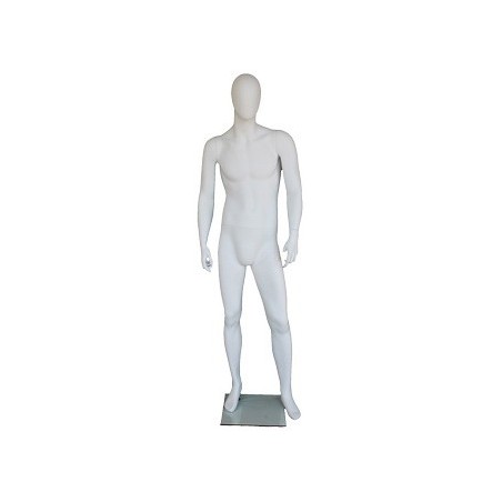 6 ft 3 in Male Mannequin Egg head Matte white -SFM41E-WT