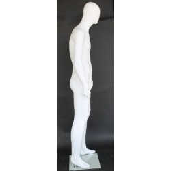 6 ft 3 in Male Mannequin Egg head Matte white -SFM41E-WT