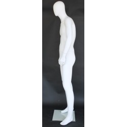 6 ft 3 in Male Mannequin Egg head Matte white -SFM41E-WT