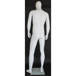 6 ft 3 in Male Mannequin Egg head Matte white -SFM41E-WT