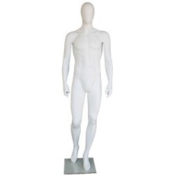 6 ft 3 in Male Mannequin Egg head Matte white -SFM42E-WT