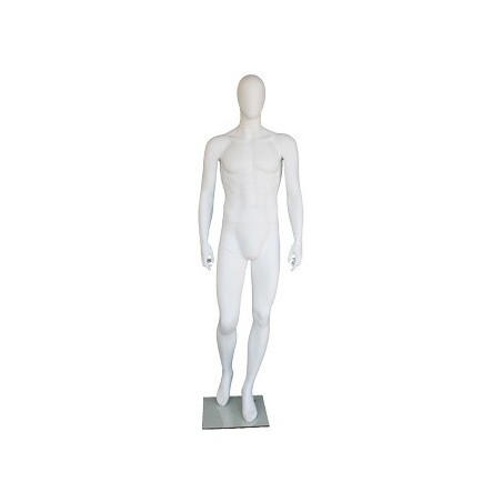 6 ft 3 in Male Mannequin Egg head Matte white -SFM42E-WT