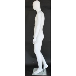 6 ft 3 in Male Mannequin Egg head Matte white -SFM42E-WT