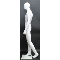 6 ft 3 in Male Mannequin Egg head Matte white -SFM43E-WT